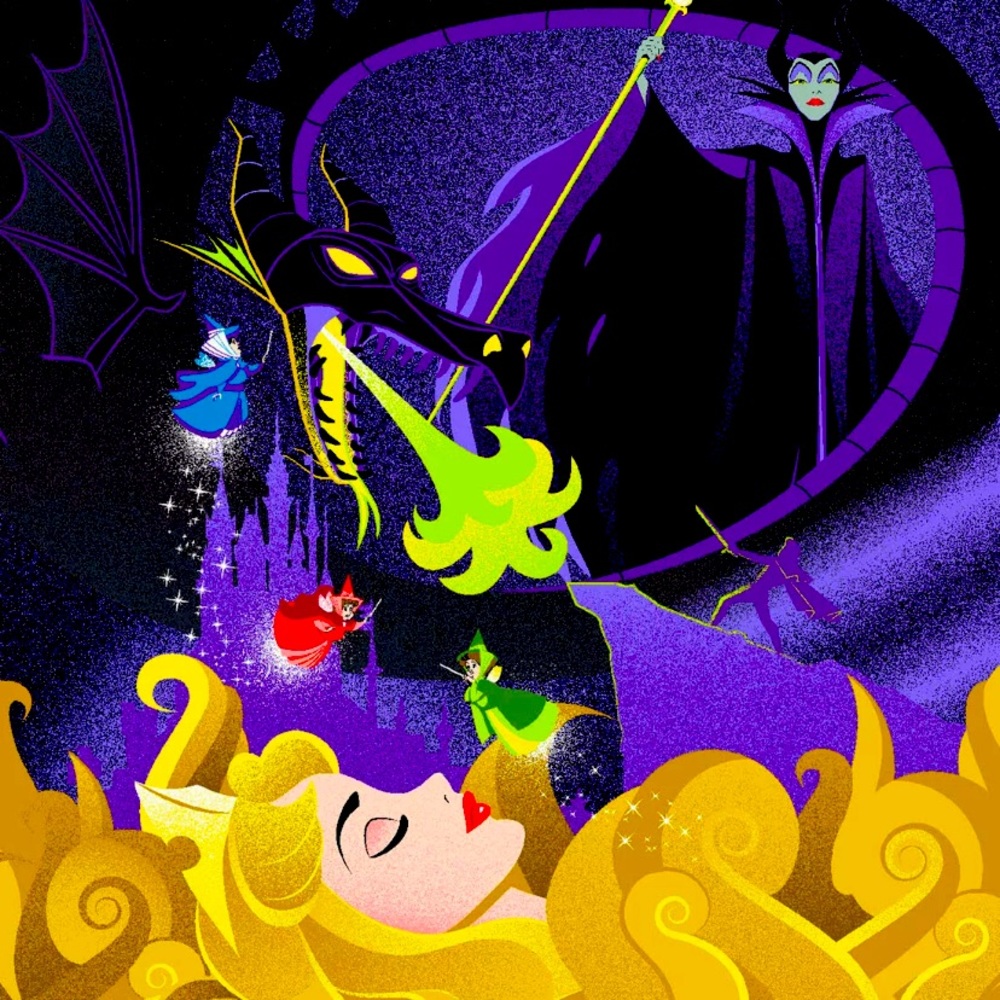 Tooniforms Sleeping beauty & Maleficent scrub top